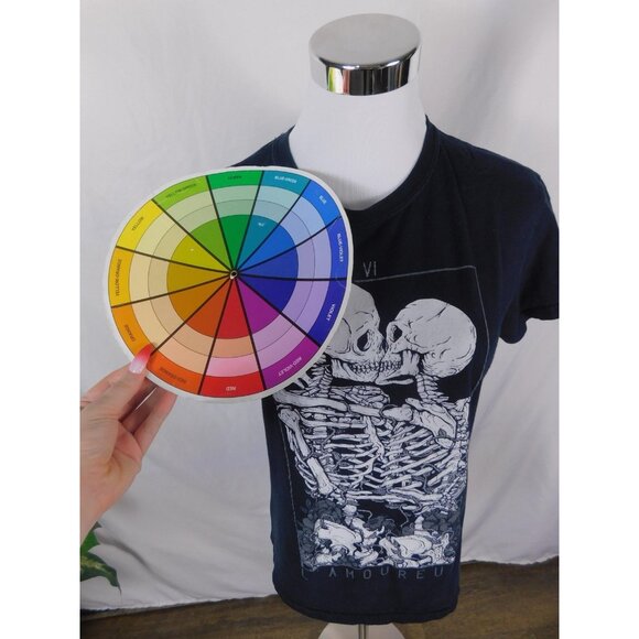 The Lovers Tarot Shirt Small Black Skeletons Graphic Gothic L'Amoureux - Picture 8 of 10